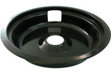 62490 Universal Porcelain Stove Deep-Draw Drip Pan with Trim Ring, Black, 8-in W6S2 - product image 1