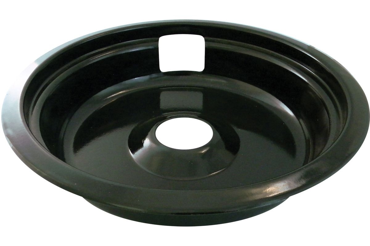 62490 Universal Porcelain Stove Deep-Draw Drip Pan with Trim Ring, Black, 8-in W6S2 - product image 1