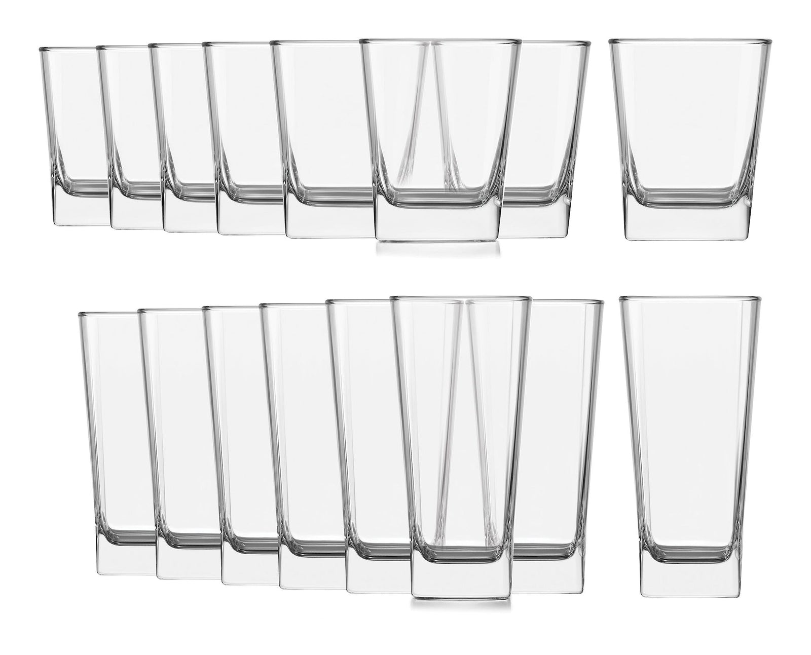Bristol 16pc Glassware Set, Dishwasher Safe, 8pc x 12.2-oz and 8pc x 14.4-oz F0Z0 - product image 1