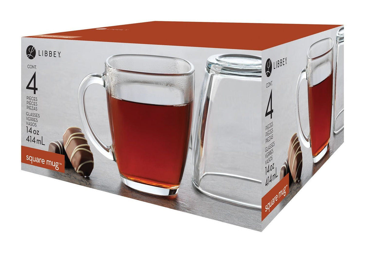 Square Mug Set, Clear, 4-pc Y8M3 - product image 2