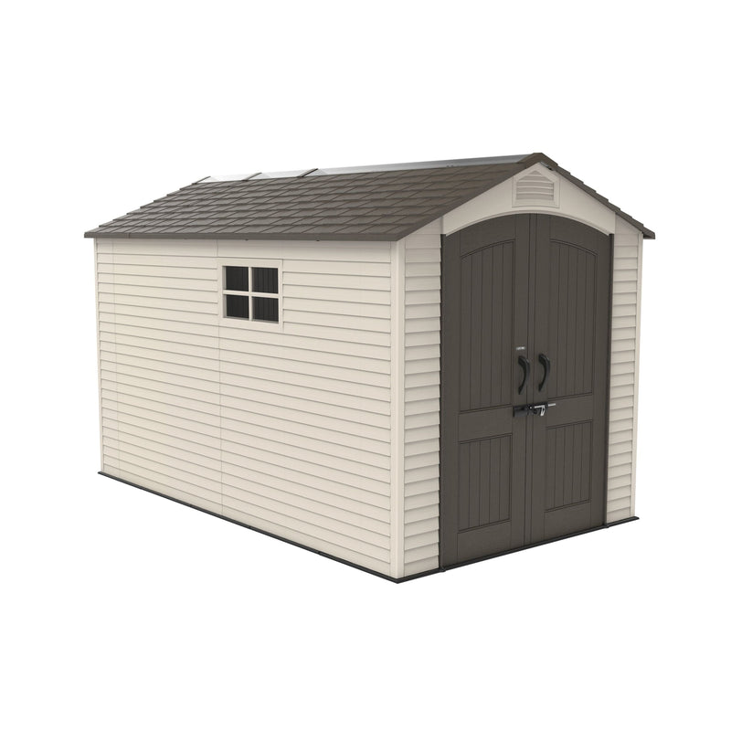 Lockable Steel Shed, Beige, 7 x 12 -ft S9Y2