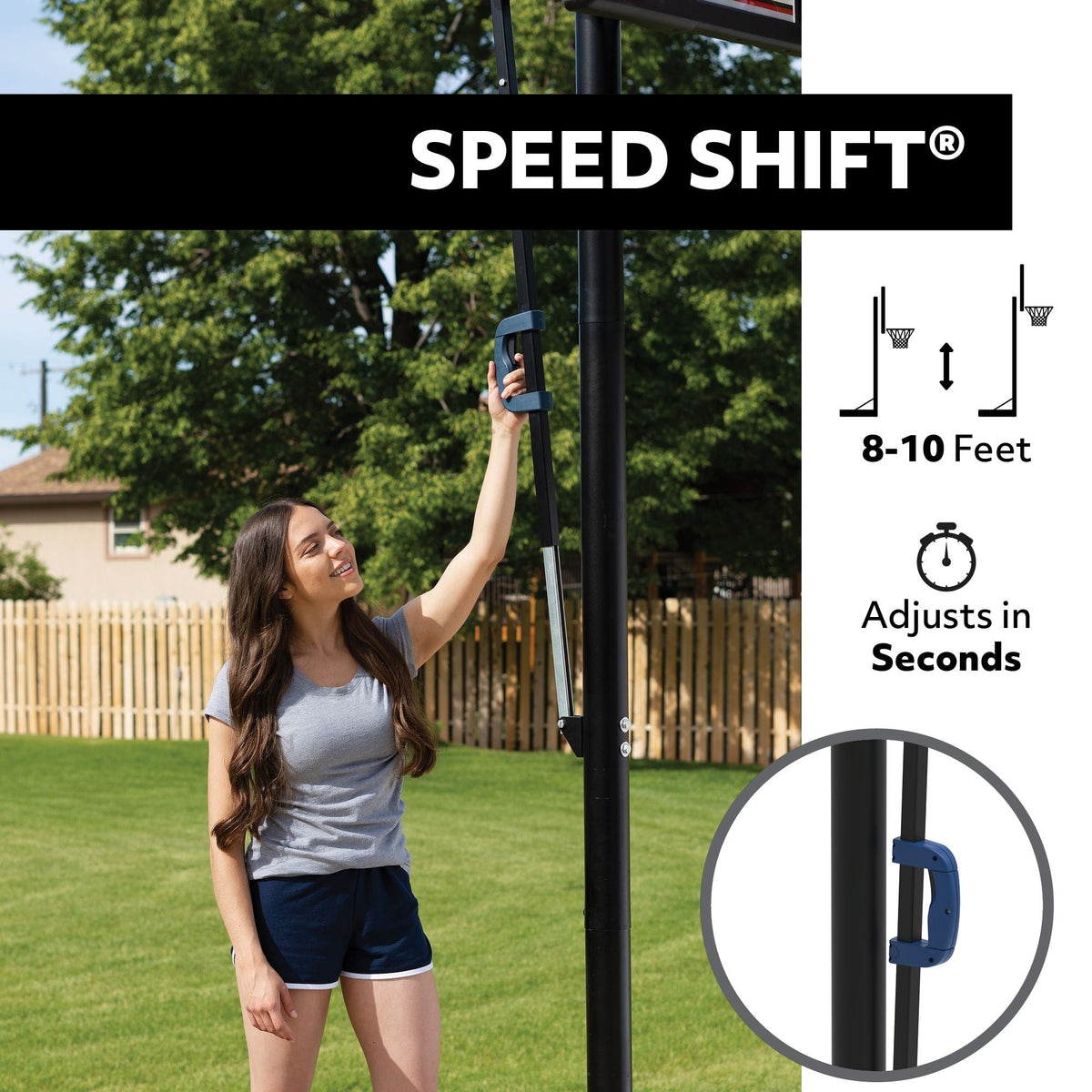 Portable Adjustable Basketball Backboard, Hoop & Net System, 48-in I5M3 - product image 6