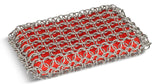 Dishwasher-Safe Cast Iron Scrubbing Pad, Red V5J6 - product image 1