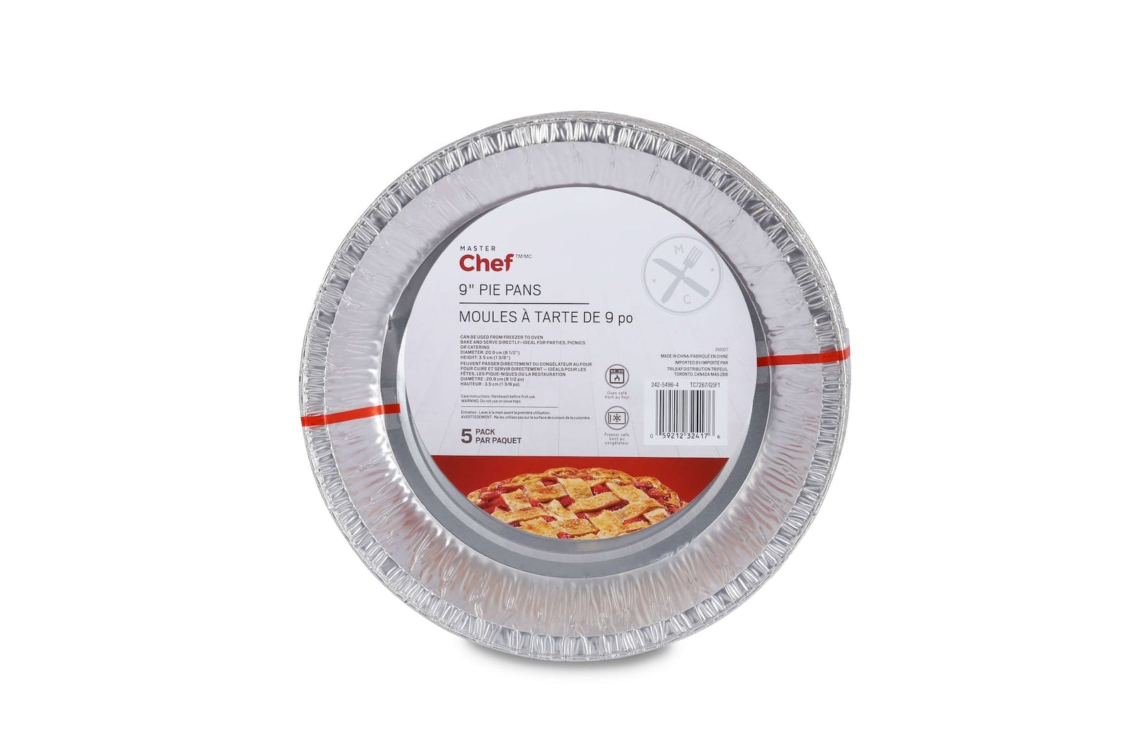 Disposable Deep Pie Pan, 9-in, 5-pk F6L9 - product image 1