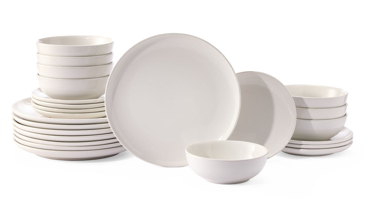 Essential Coupe Stoneware Dinnerware Set, Serves 8, 24-pc, Bright White X0Y4 - product image 1