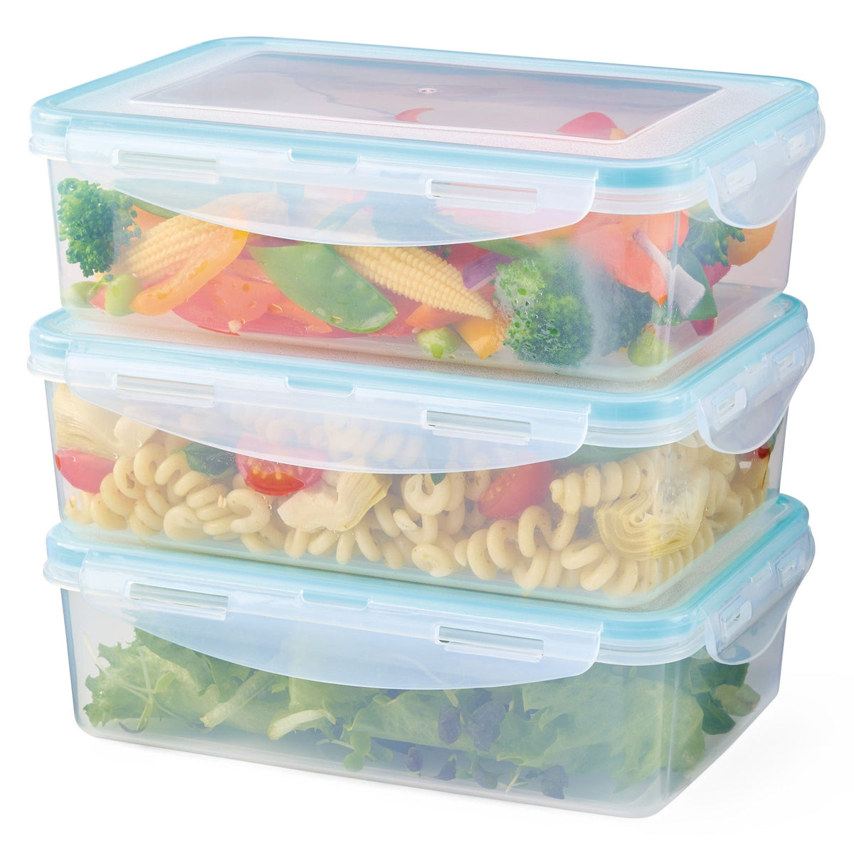 Plastic Food Storage Container Set with Snap Lid, 1-L, 6-pc Q8A5 - product image 1