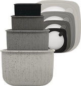 Square Bowl Food Storage Container Set with Lid, Grey, 4-pc E0T1 - product image 1