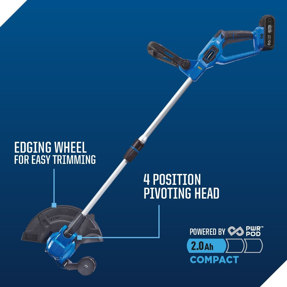 20V Cordless 12" String Trimmer and 370CFM Blower Combo Kit with PWR POD 2 Ah Battery and Charger J7Q6 - product image 7