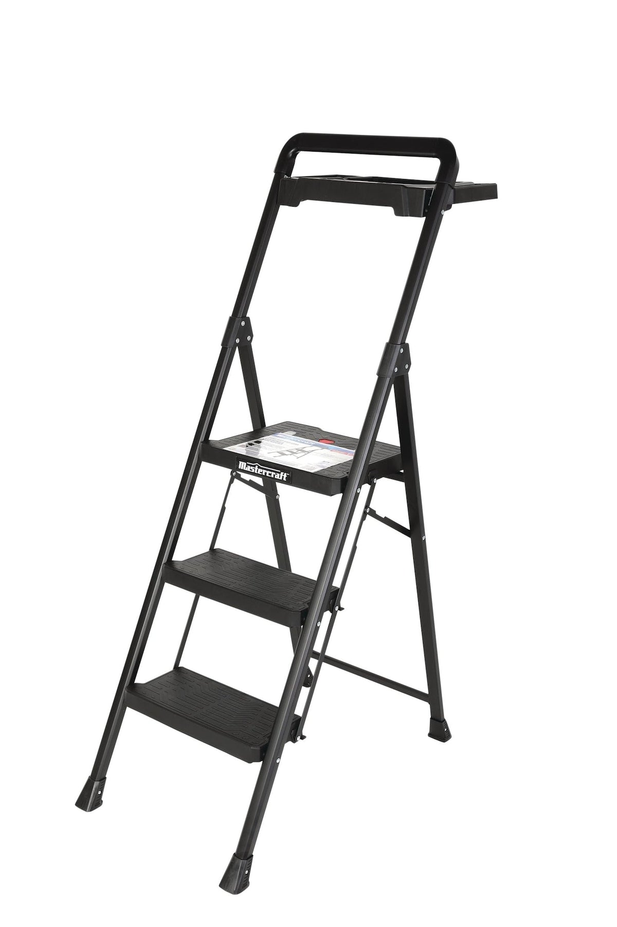 3-Step Ladder Heavy-Duty Metal/Plastic Folding Step Stool, 300-lb, 4.5 ft E4O4 - product image 1