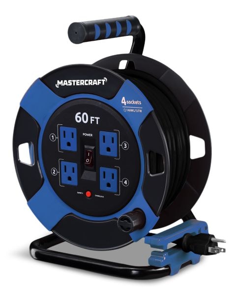 60-ft 10A Retractable Extension Cord Reel P1Y2