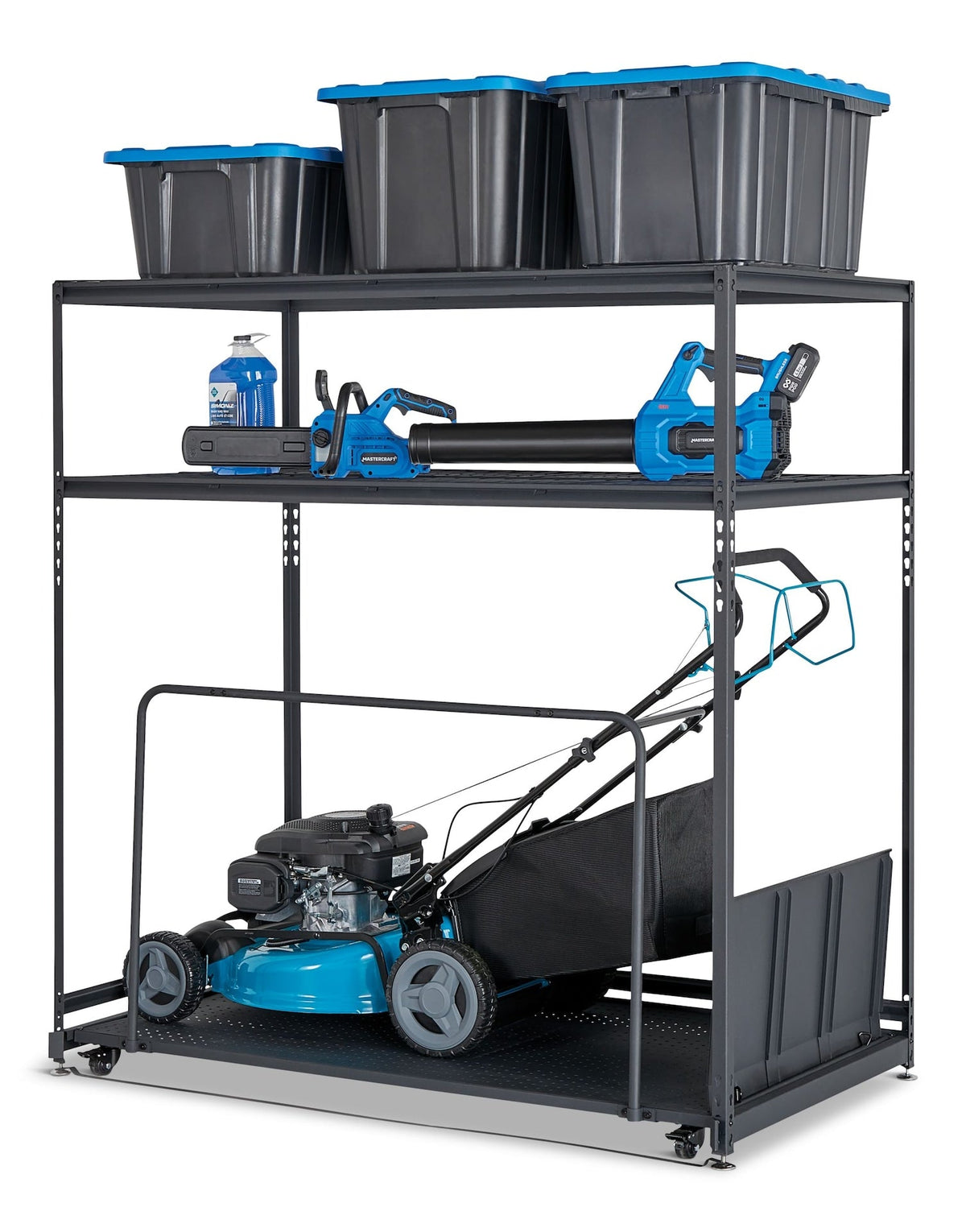 Seasonal Storage Rack with Rolling Platform Cart, Black, 65.5-in x 35.5-in x 68-in X2W5 - product image 2