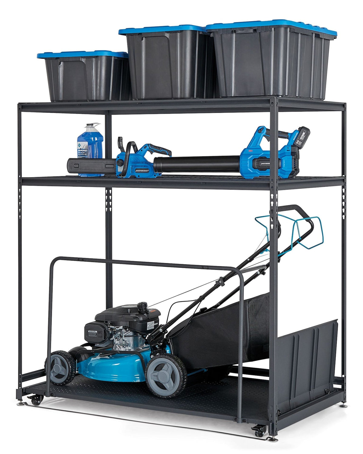 Seasonal Storage Rack with Rolling Platform Cart, Black, 65.5-in x 35.5-in x 68-in X2W5 - product image 3