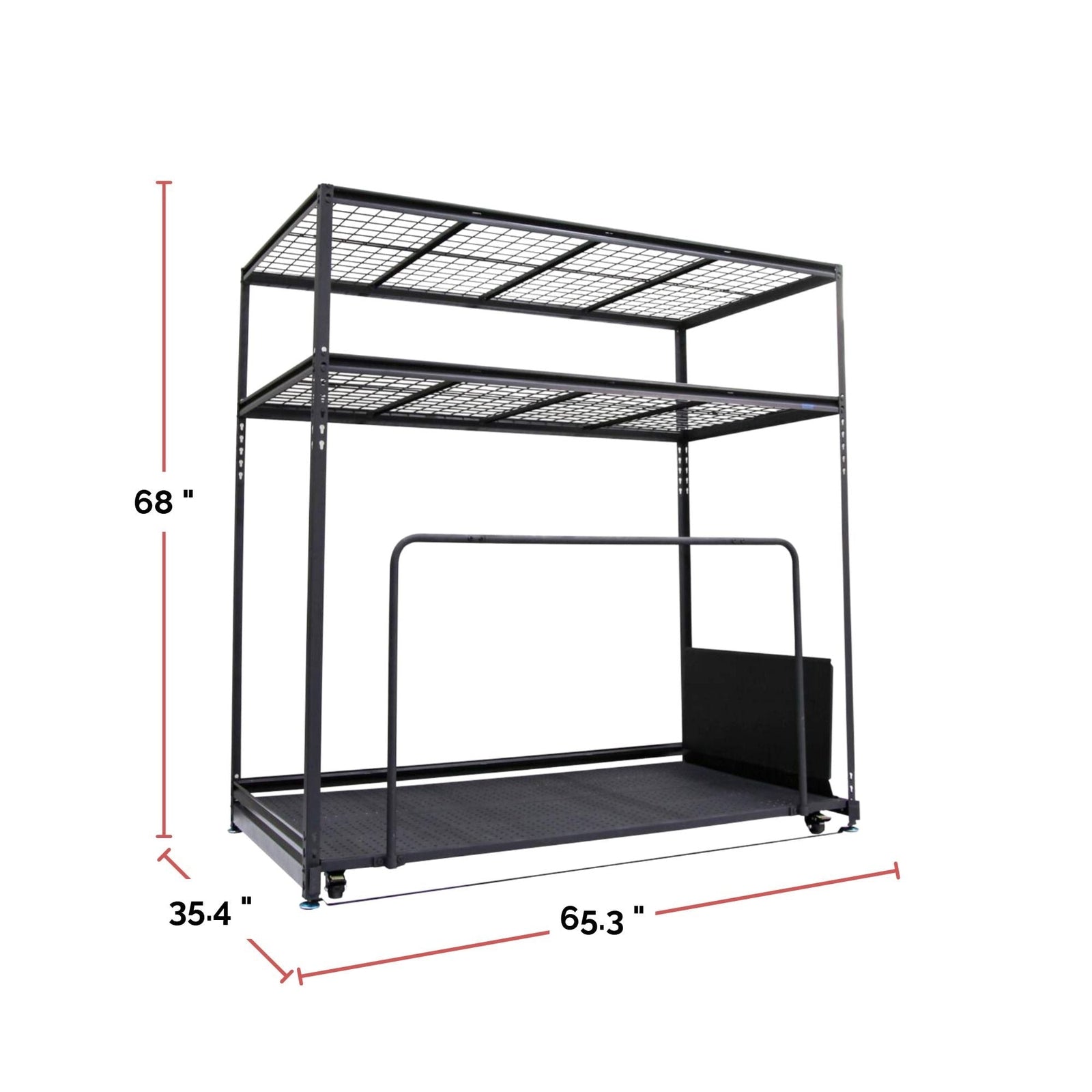 Seasonal Storage Rack with Rolling Platform Cart, Black, 65.5-in x 35.5-in x 68-in Y0K1 - product image 4