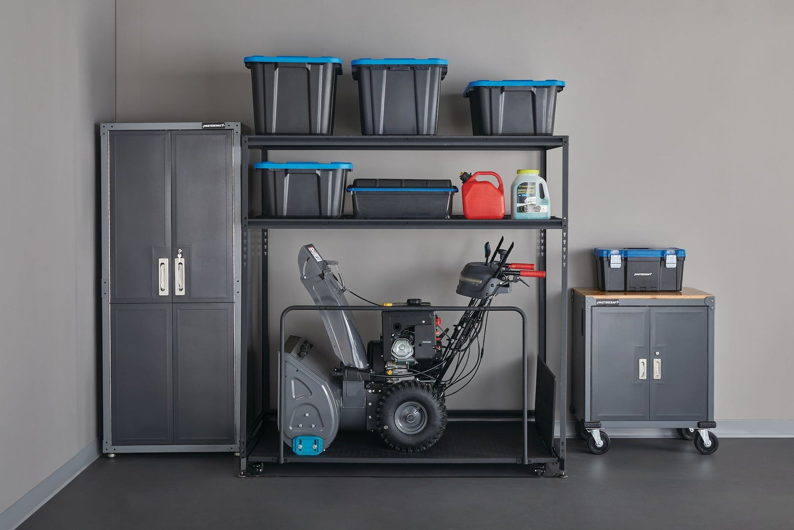 Seasonal Storage Rack with Rolling Platform Cart, Black, 65.5-in x 35.5-in x 68-in Y0K1 - product image 5