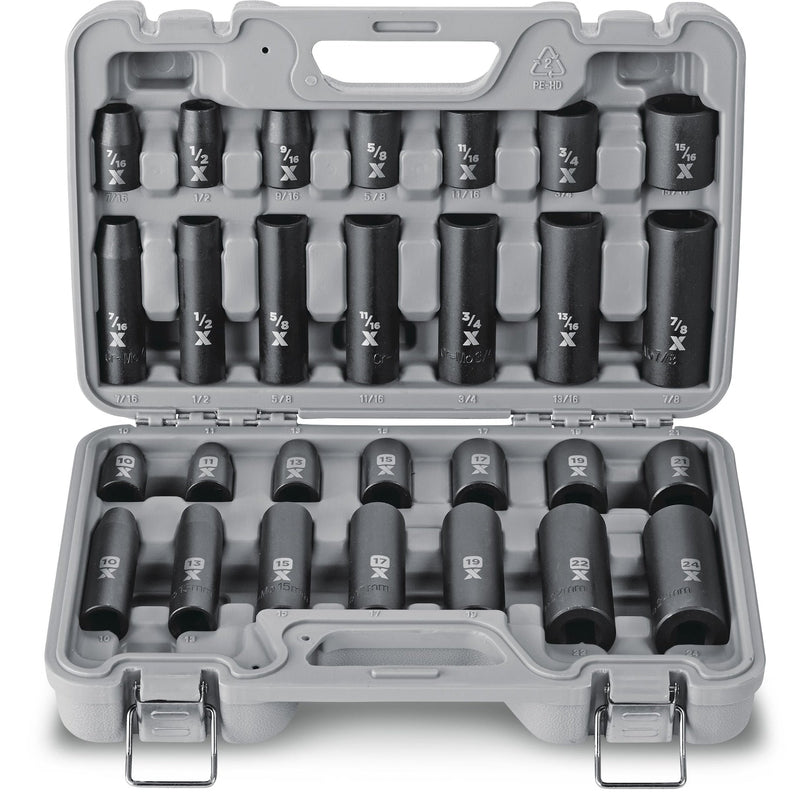 1/2-in Drive Professional Grade Impact Socket Set, 28-pc, CRMO X9G1