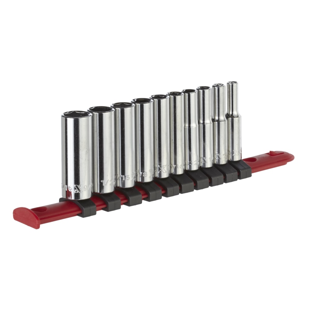1/4-in Drive Deep Socket Set 10-pc, CRV, Nickel-Chrome Plating S4J9 - product image 1
