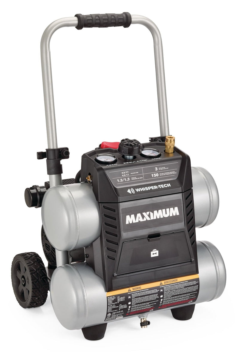 4.5-Gallon Quiet Air Compressor, 150 PSI, 1.3 HP M4O8