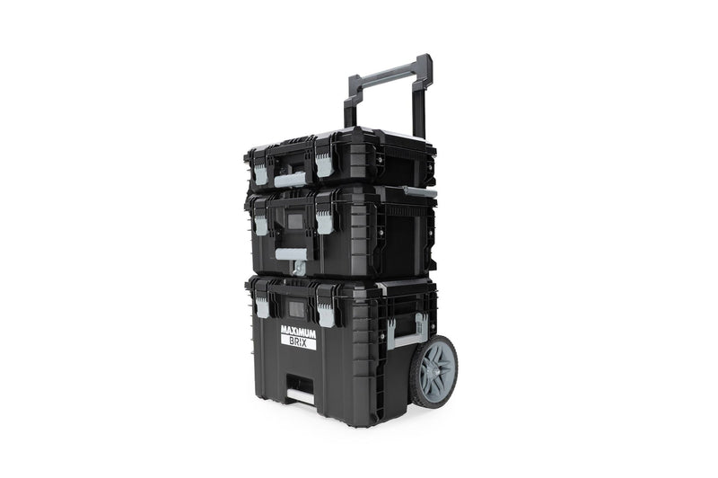 Brix Modular Portable Toolbox/Tool Storage System with Wheels, IP65, 23-in x 19-in x 33-in, 3-pc N3E9
