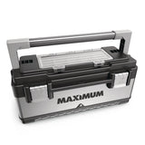 Portable Plastic & Metal Tool Box with Removable Tray & Organizer, Black, 20-in U5Z4 - product image 1