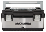 Portable Plastic & Metal Tool Box with Removable Tray & Organizer, Black, 20-in U5Z4 - product image 2