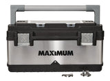 Portable Plastic & Metal Tool Box with Removable Tray & Organizer, Black, 20-in U5Z4 - product image 3