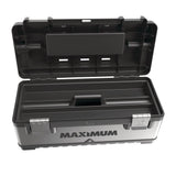 Portable Plastic & Metal Tool Box with Removable Tray & Organizer, Black, 20-in U5Z4 - product image 5