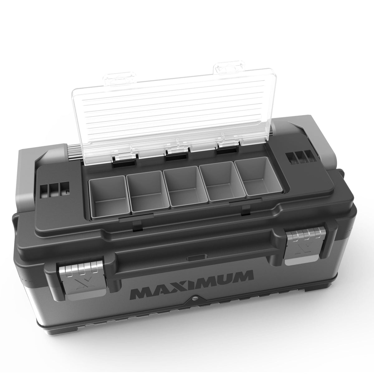 Portable Plastic & Metal Tool Box with Removable Tray & Organizer, Black, 20-in U5Z4 - product image 6
