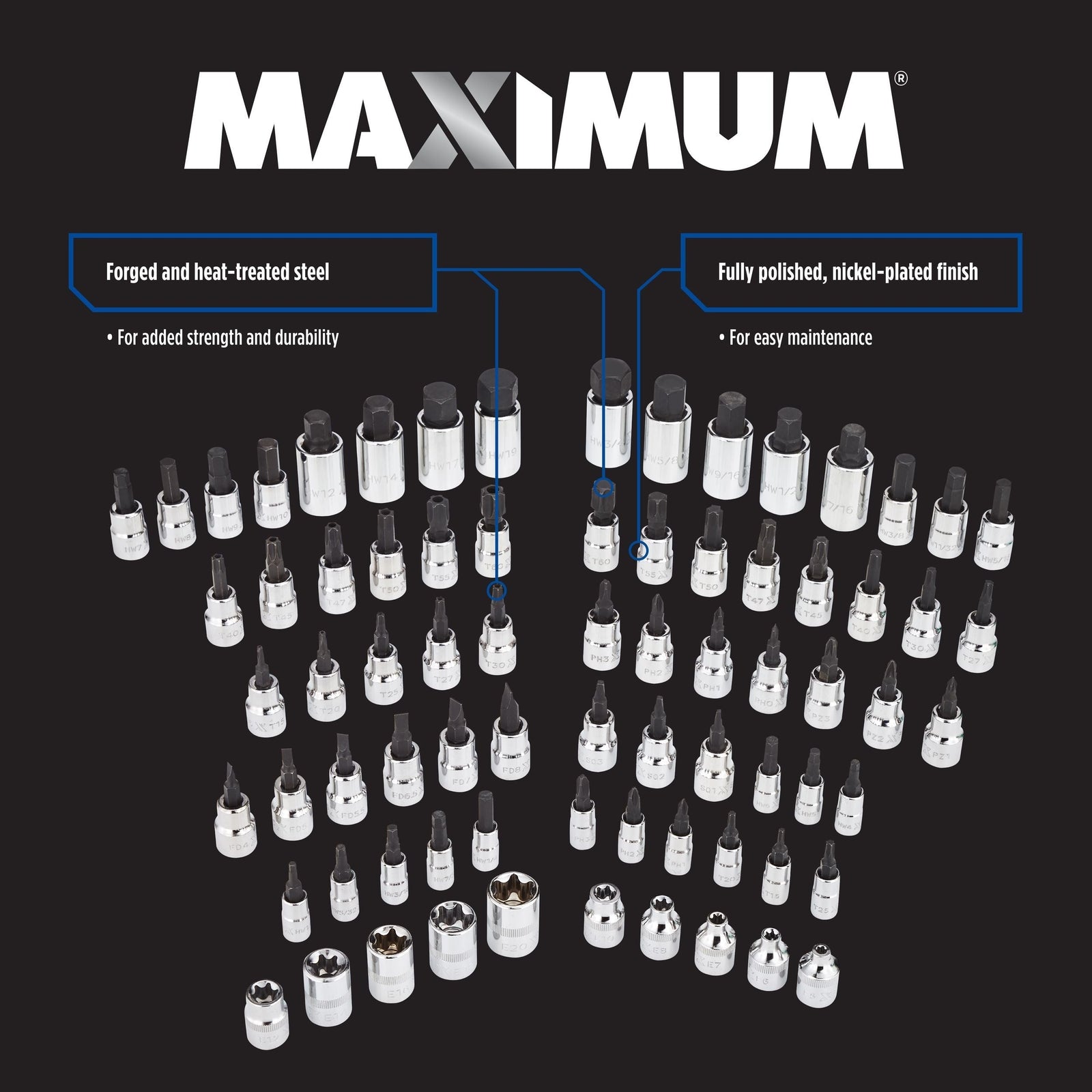 Professional Grade Bit Socket Set, 75-pc Z2J6 - product image 2