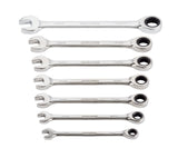 Ratcheting Wrench Set, Metric, Nickel-Chrome Plating, 7-pc A4T6 - product image 1