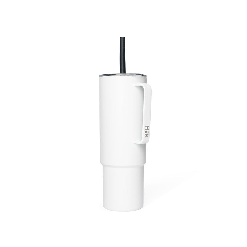 Stainless Steel Insulated All Day Straw Cup with Handle, White, 32-oz E9Z8