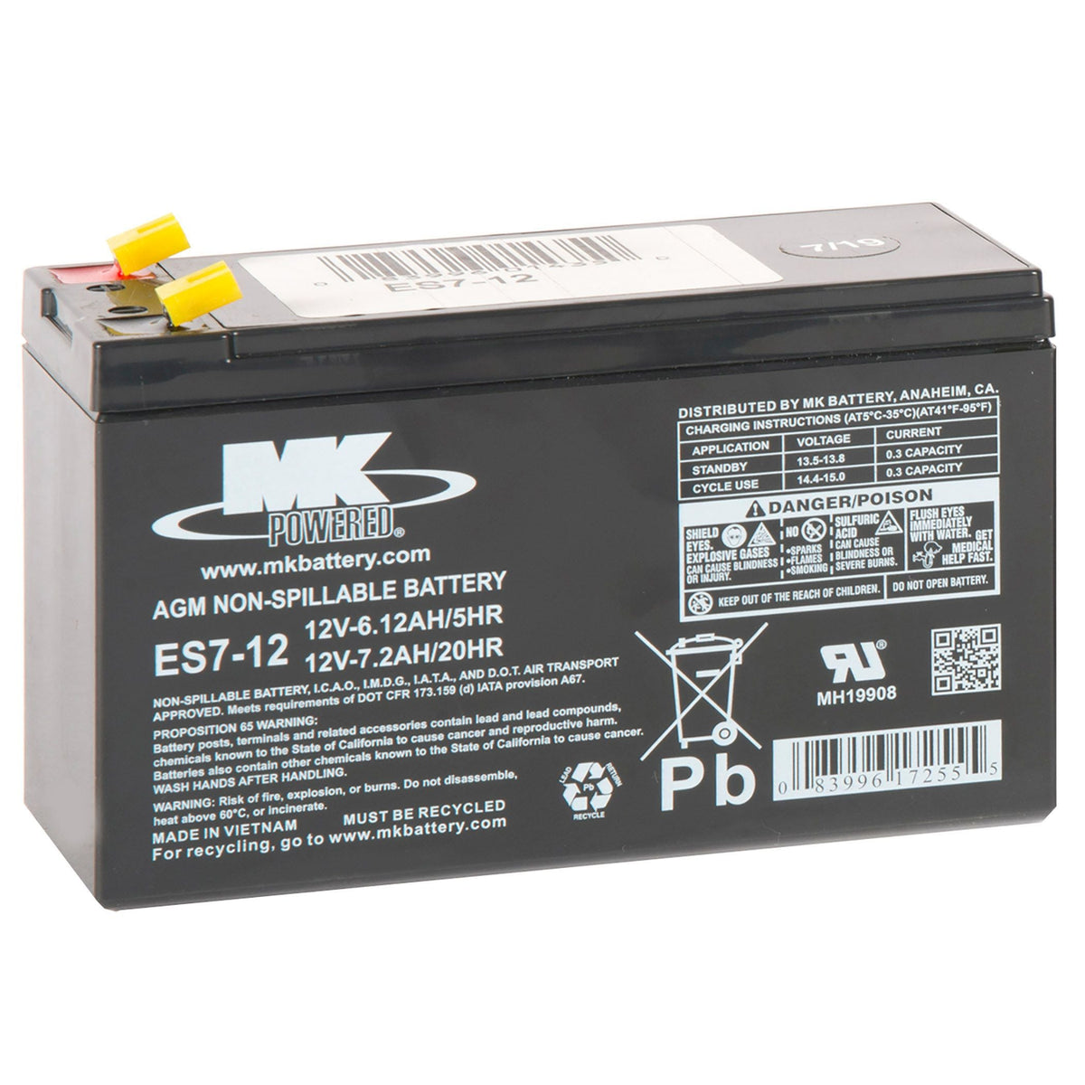 Battery 12-Volt 7.2 Ah SLA Battery, F2 Terminal U3X0 - product image 3