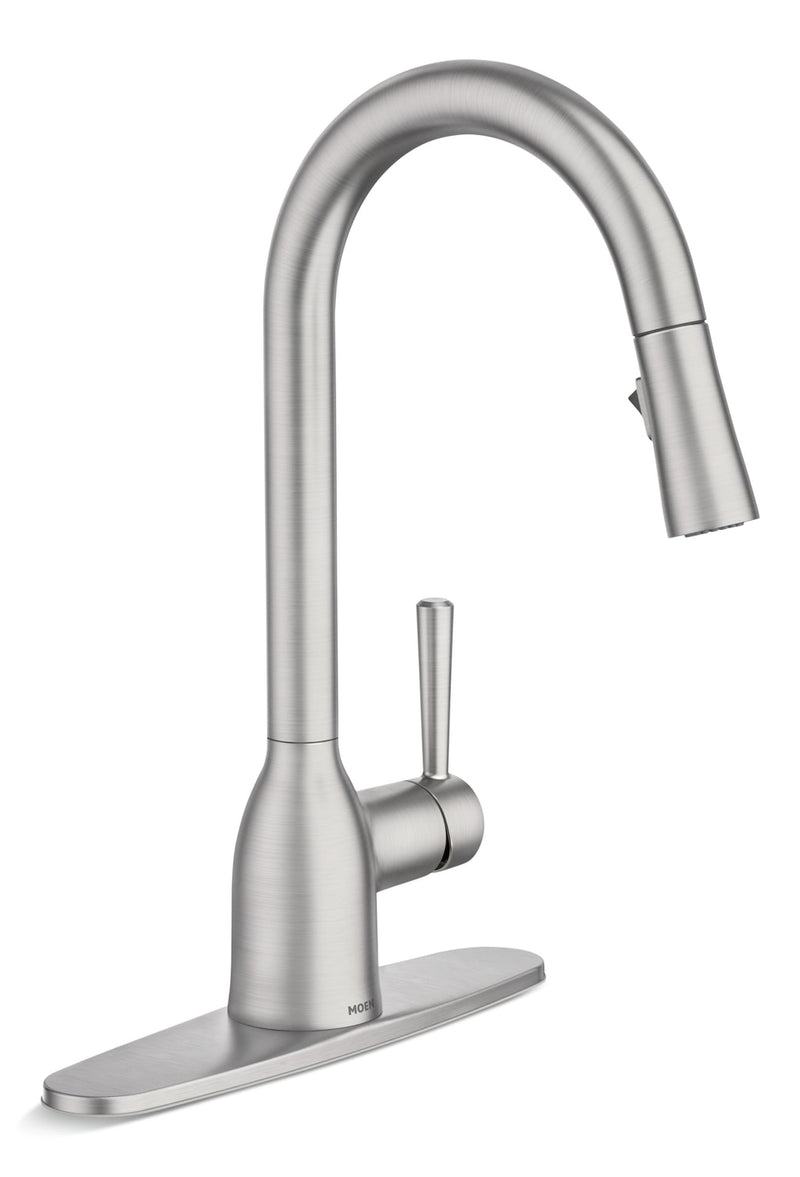 Adler Single Handle Pulldown Kitchen Faucet, Spot Resist Stainless V8B3