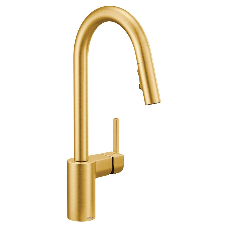 Align Single Handle High Arc Pull Down Sprayer Kitchen Faucet, Brushed Gold G7O8