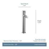 Align Single Handle High Arc Vessel Single Hole Bathroom Sink Faucet, WaterSense Certified, Brushed Gold H1X6 - product image 3