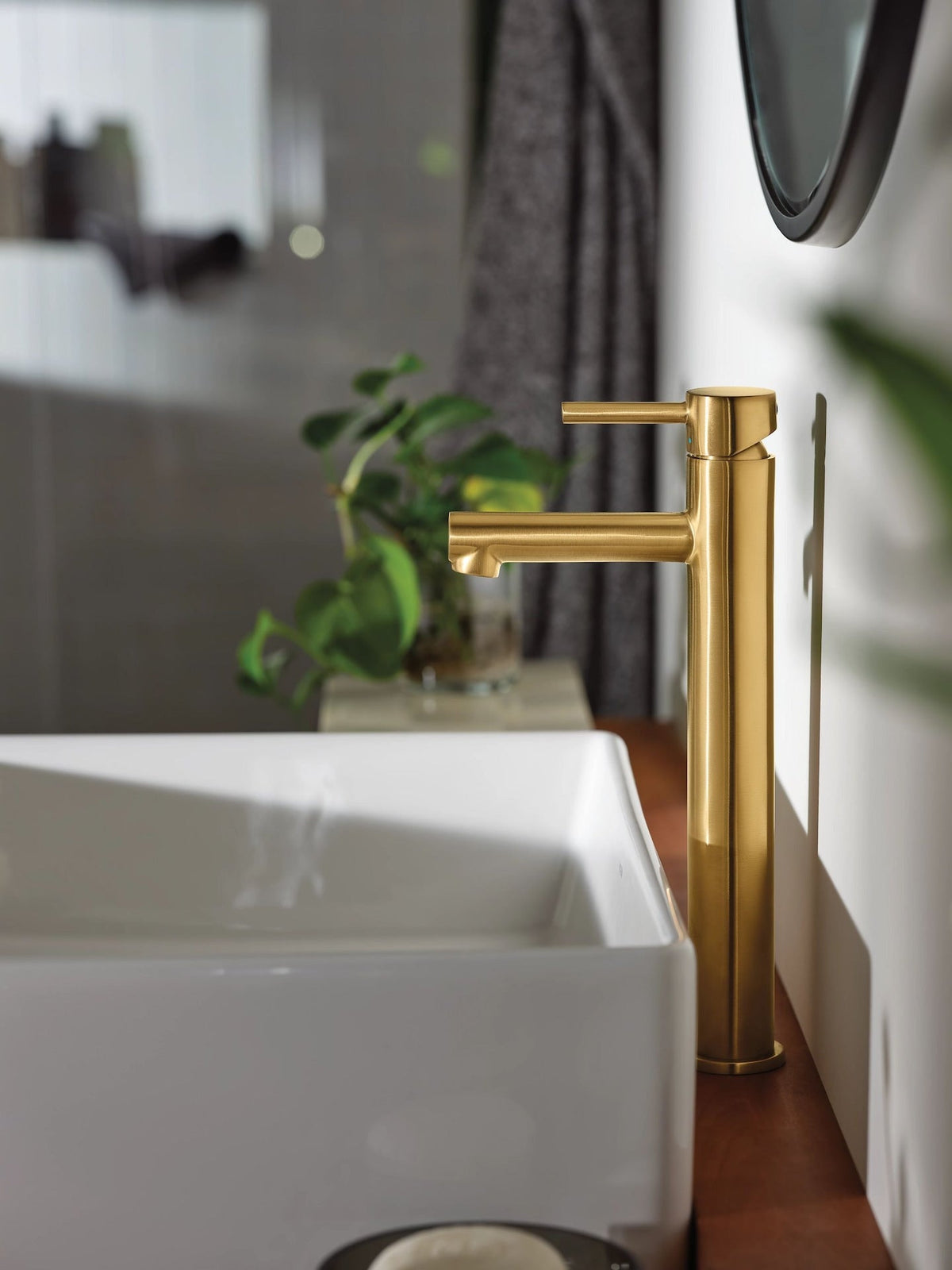 Align Single Handle High Arc Vessel Single Hole Bathroom Sink Faucet, WaterSense Certified, Brushed Gold H1X6 - product image 7