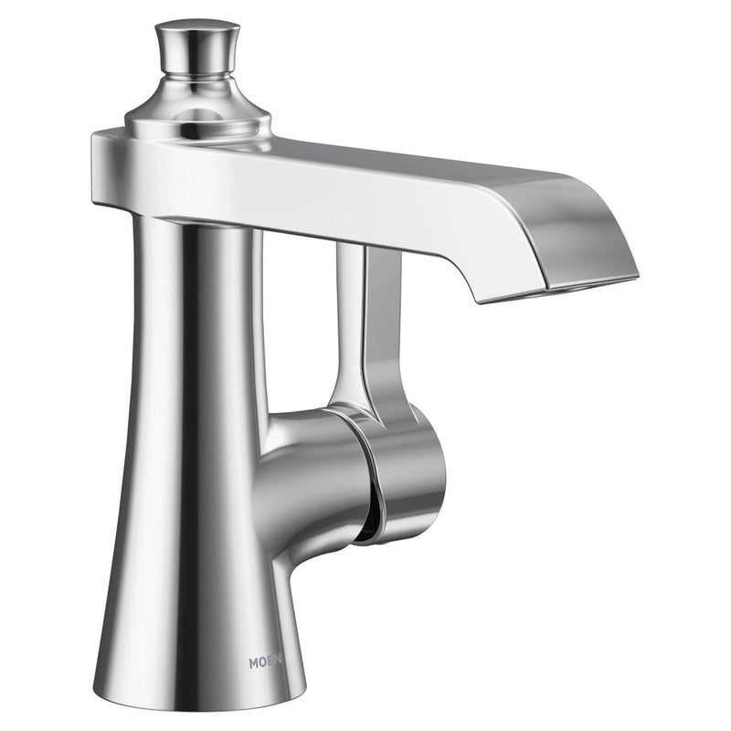 Flara Single Handle Single Hole Bathroom Sink Faucet, Chrome J1C0