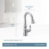 Weymouth Single Handle High Arc Pull Down Sprayer Kitchen Faucet with Power Clean, Polished Nickel K8X3 - product image 3