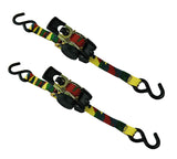 1,200-lb Retractable Camo Ratchet Tie Down Straps, 1-in x 10-ft, 2-pk Q2C2 - product image 1