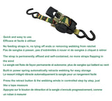 1,200-lb Retractable Camo Ratchet Tie Down Straps, 1-in x 10-ft, 2-pk Q2C2 - product image 4