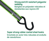 1,500-lb Reflective Ratchet Tie-Down Strap with Padded D-Handle, 1-in x 12-ft, 2-pk T7O4 - product image 2