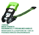 1,500-lb Reflective Ratchet Tie-Down Strap with Padded D-Handle, 1-in x 12-ft, 2-pk T7O4 - product image 4