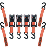 3,000-lb Heavy Duty Ratchet Tie Down, with Padded D-Handle, 1.25-in x 14-ft, 4-pk B9Z3 - product image 1