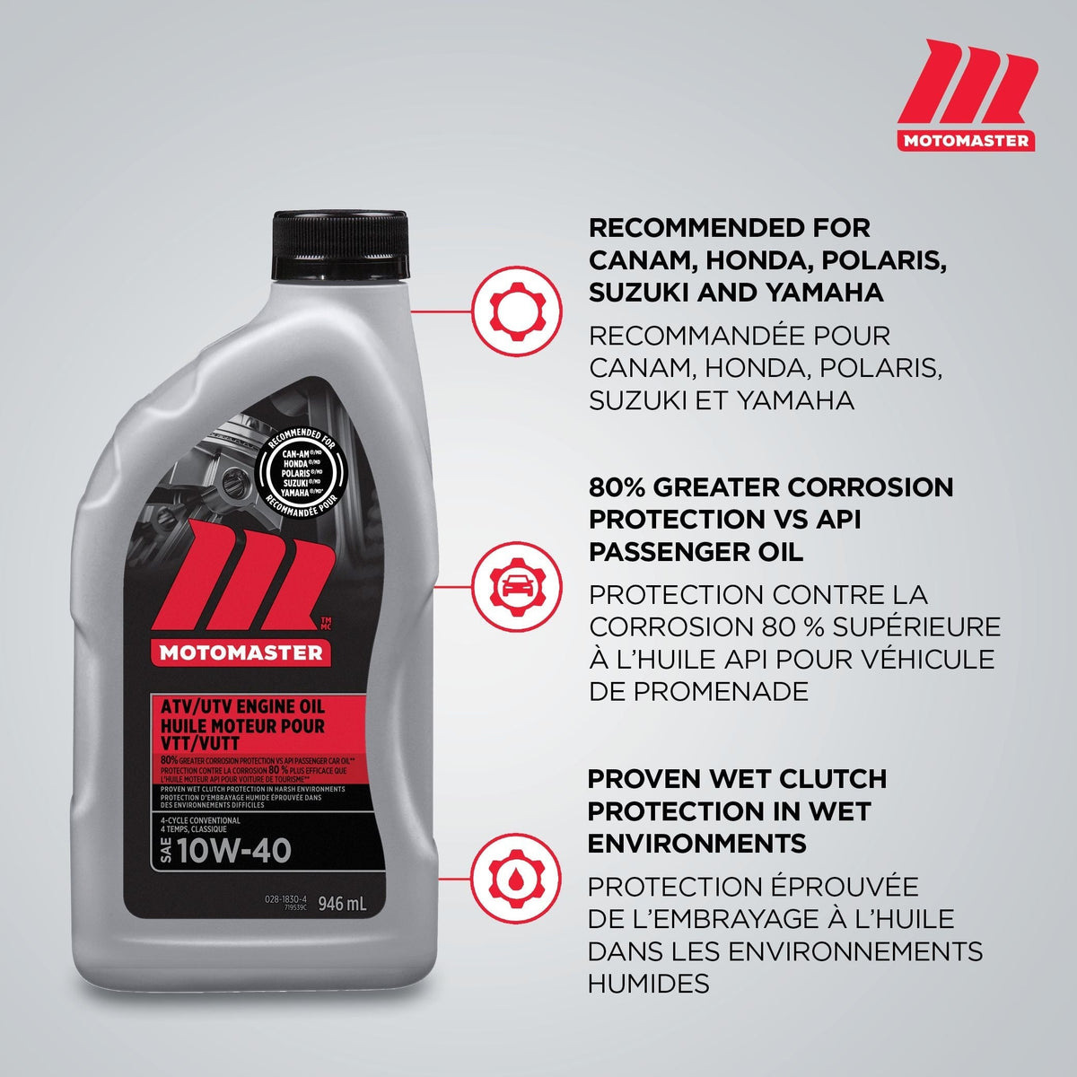 4-Stroke Premium ATV/UTV Engine Oil 10W40, 946-mL E7I0 - product image 5