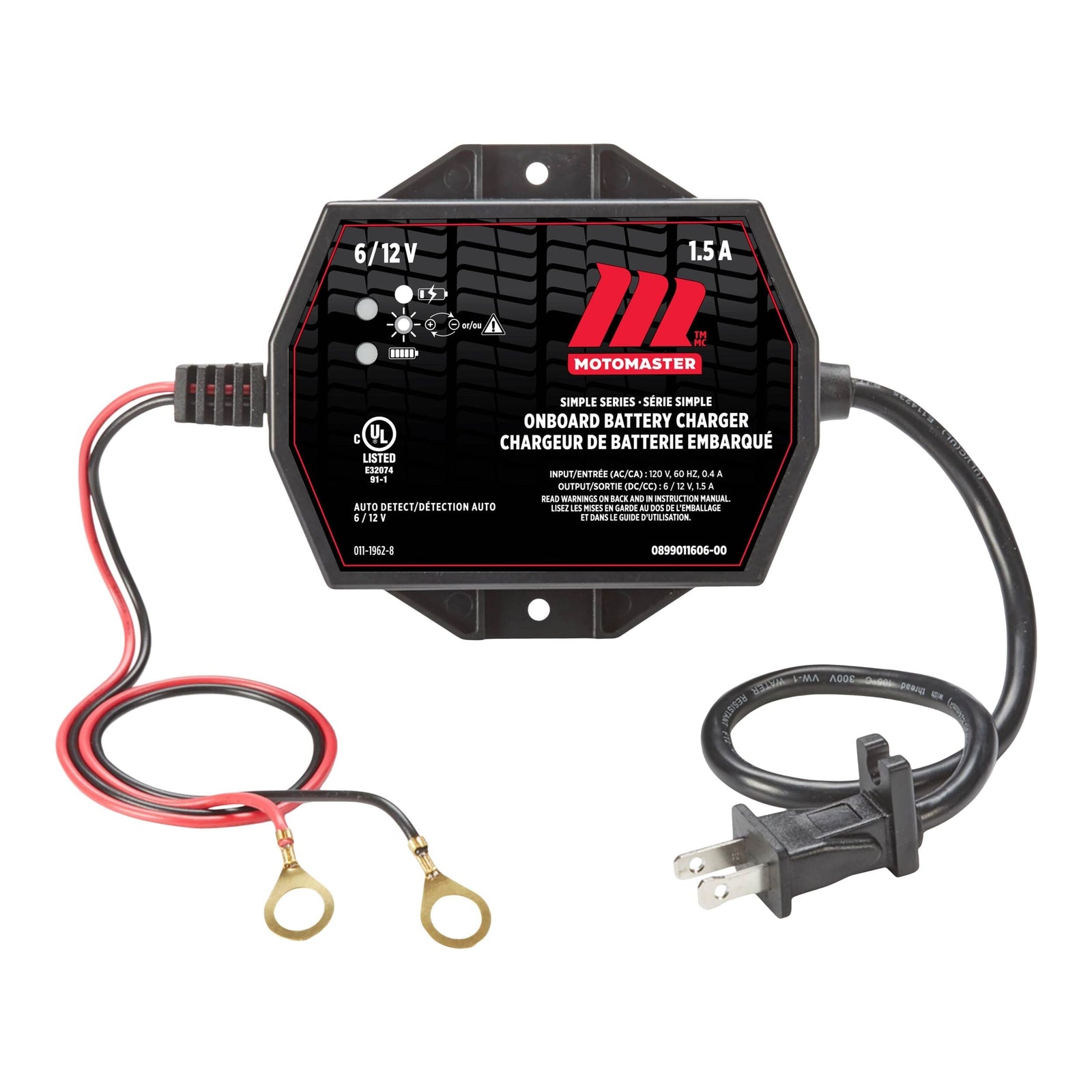 Simple Series Onboard Smart Battery Charger and Maintainer, Fully Automatic, 1.5-Amp, 6V/12V E8P4 - product image 1