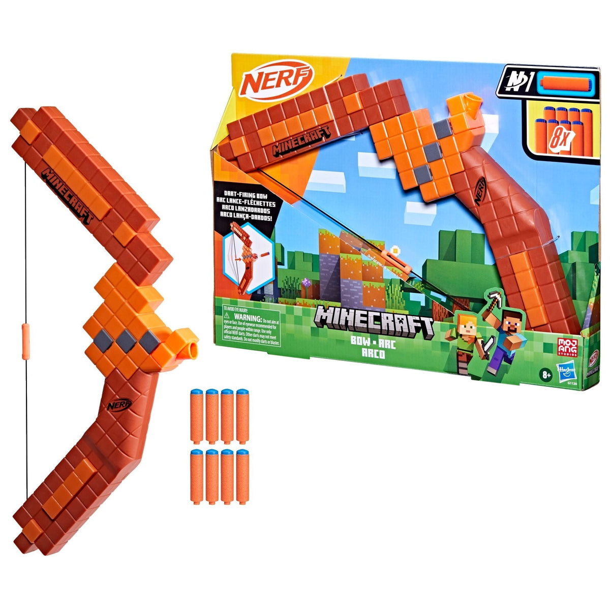 Minecraft Bow Dart Blaster with Pull-Back Priming and 8 Darts Q9W1 - product image 3