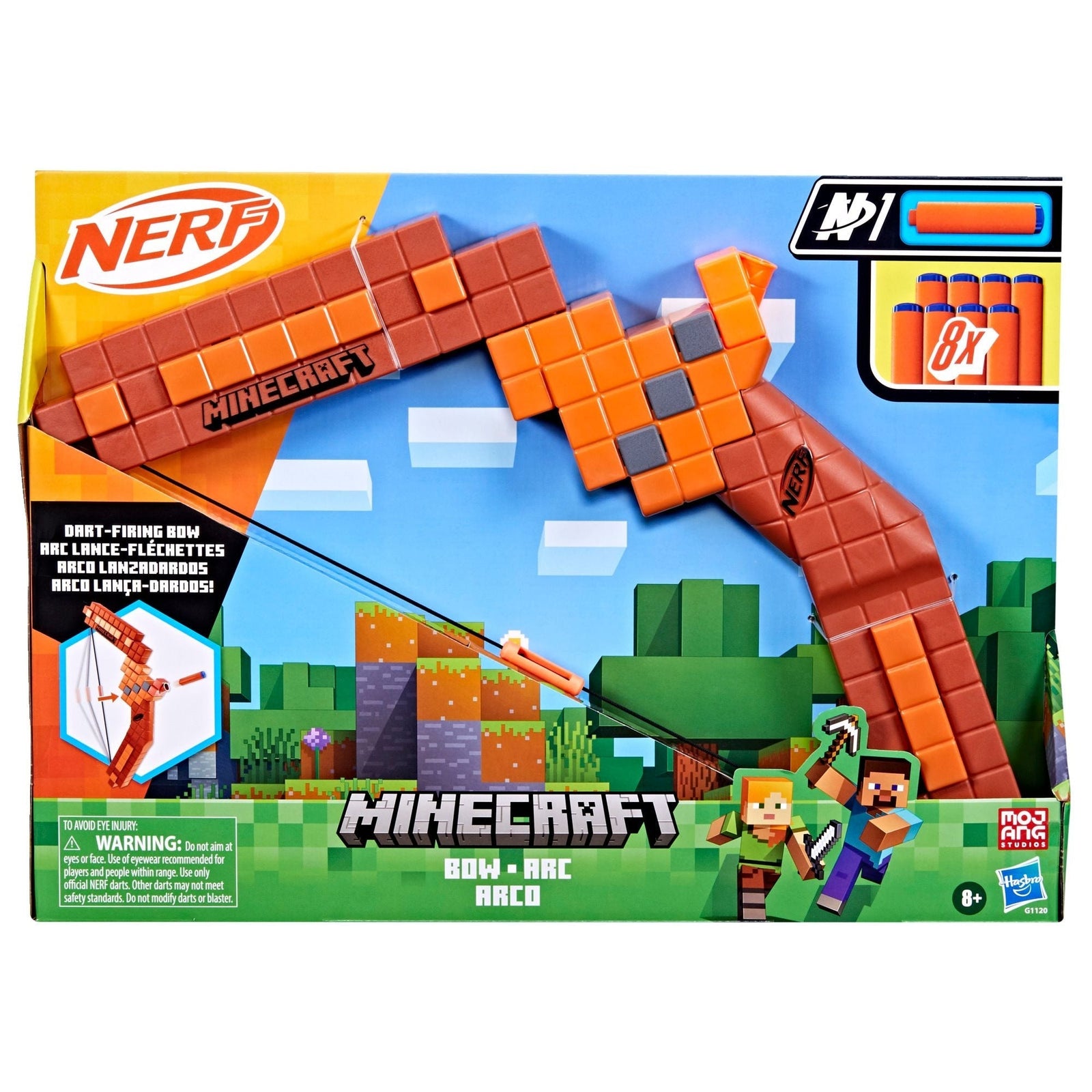 Minecraft Bow Dart Blaster with Pull-Back Priming and 8 Darts Q9W1 - product image 5