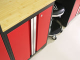 Bold 3.0 Series All-in-One Lockable Steel Garage Cabinetry Set with Bamboo Top, Black/Red, 48-in x 18-in x 76.75-in, 5-pc X8H9 - product image 4