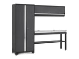 Bold 3.0 Series All-in-One Lockable Steel Garage Cabinetry Set with Stainless Steel Top, Grey, 90-in x 18-in x 72-in, 4-pc U6O1 - product image 1