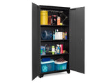 Bold Series Lockable 24-Gauge Steel RTA Storage Locker with 3 Shelves, Grey/Black, 42-in D9G3 - product image 3