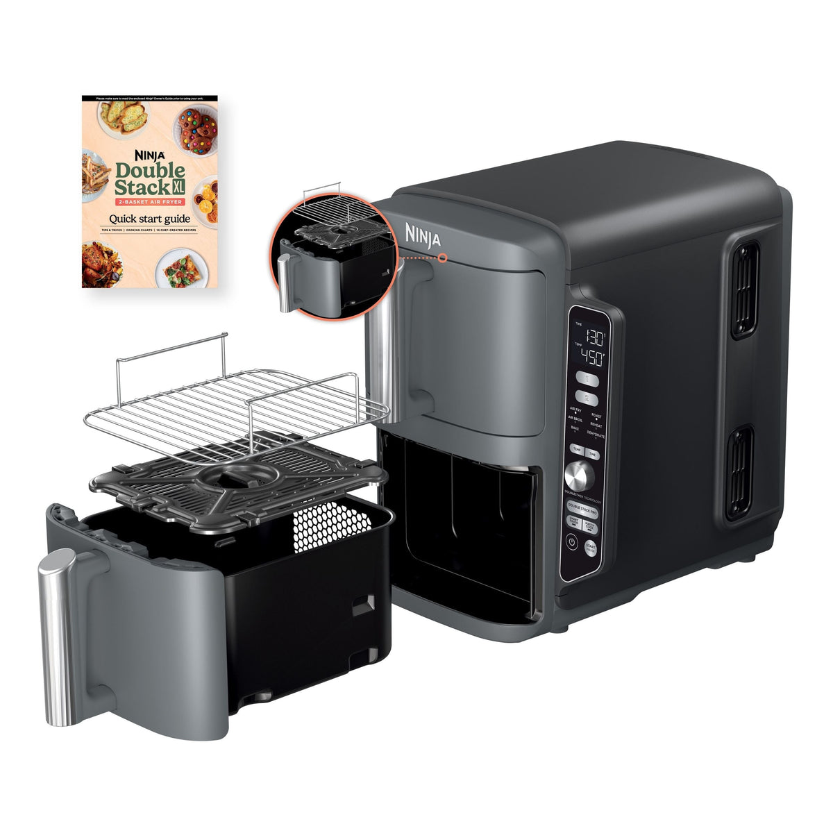 DoubleStack XL Multi-Rack Air Fryer with 2 Baskets & 6 Functions, 10-qt P0Z4 - product image 6